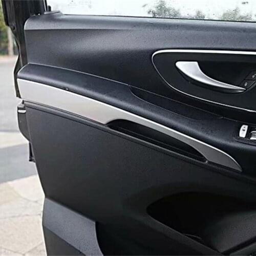 Accessory For Mercedes Benz Vito 2014 -2017 Chrome Interior Door Arm Rest Panel Trim Strip Plate Armrest Covers Car