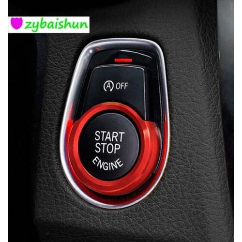 Car Engine 3 Colors Car Ignition Engine Start Stop Switch Cover Ring Trim Sticker for BMW X1 1 2 3 4 Series F20 118i 120i F22