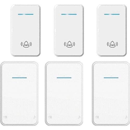 Wireless door bell kits 3 emitter+3 receiver & power by AA battery doorbell Waterproof 280M door chime door ring digital signal