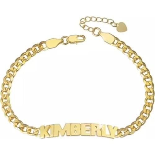 DOREMI Crystal Pendant Letters bracelet for Women Custom Jewelry Custom Name bracelets Numbers Personalized Zirconia Cuban Chain