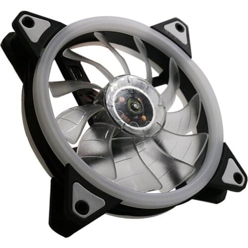 Computer Case Cooling Fan CPU Cooler LED Colorful Lights 12cm Silent Fan New Arrival