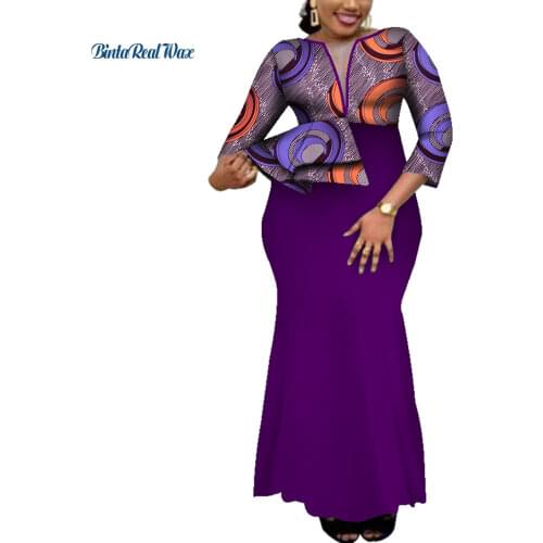 Dashiki African Print Dresses for Women Bazin Riche Ankara Print Long Evening Dresses Traditional African Women Clothing WY4059