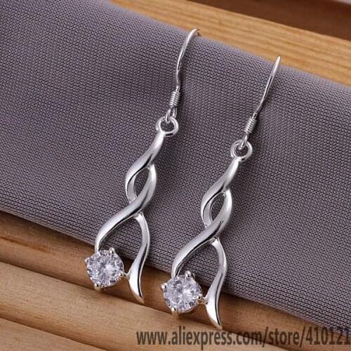 E182 Hot Sale High Quality Silver Clolor Jewelry,Wholesale Sterling Jewelry Elegant Charms Fashion Twisted Earrings /dkoambva