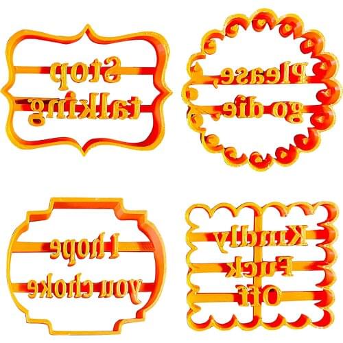 Cookie Molds with Good Wishes Fun Phrases Biscuit Cutters for Chocolate Muffin Fondant DIY Baking Tools Party Supplies