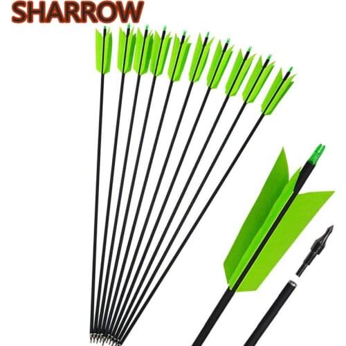 30" 6/12Pcs Archery Carbon Arrows FLU-FLU 4 Turkey Feathers SP400 For Recurve Compound Bow Outdoor Hunting Shooting Accessories