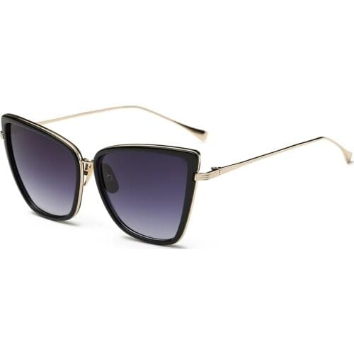 MAXJULI Cat Eye Oversized Sunglasses for Women Vintage Honey Cute Retro Designer Style Female Grandient Shades Oculos 8045