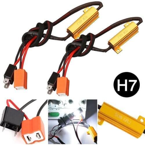 Factory Price 2PCS H7 DC 12V-24V 50W 6Ω LED Light Canbus Load Resistor Warning Canceler Decoder Light Error Free Wholesale