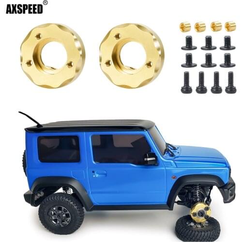AXSPEED 2pcs Brass Wheel Counterweight Balance Weight Wheel Hubs Combiner for 1/18 Kyosho Jimny RC Crawler Car Upgrade Parts