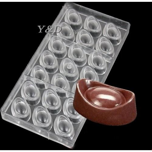 Acer Truncatum gold ingots Shaped Polycarbonate Chocolate Mould PC Mold Tray