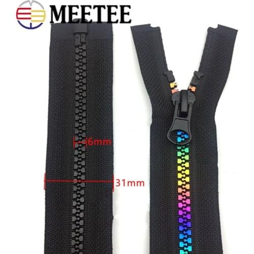 Meetee 2/5pcs 80cm 5# Resin Open-End Zipper Colorful Teeth Auto Lock Zips for Jacket Garment Sewing Zippers DIY Sew Accessories