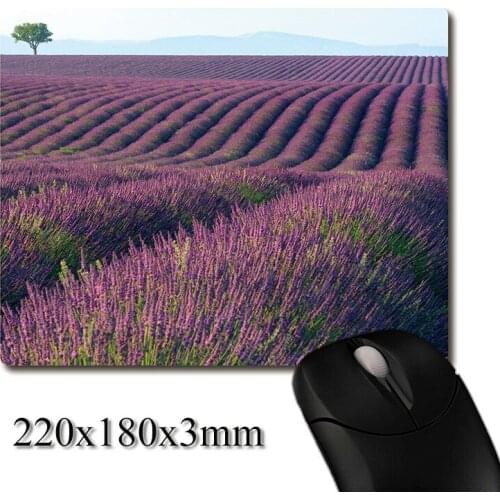 Lavender fields like the ocean printed Heavy weaving anti-slip rubber pad office mouse pad Coaster Party favor gifts 220x180x3mm