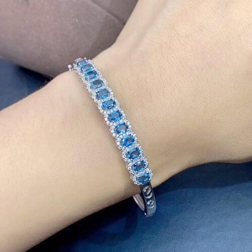New Arrival Natural Real Topaz Bangle Natural And Real Topaz bangle 925 sterling silver Fine jewelry Topaz Bangle