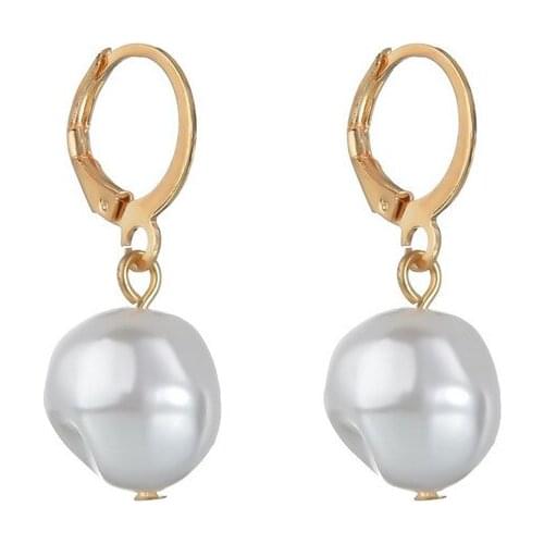 New Simple Simulation Pearl Dangle Earrings Fashion Statement Drop Earrings For Women 2020 Geometric Earrings Party Jewelry