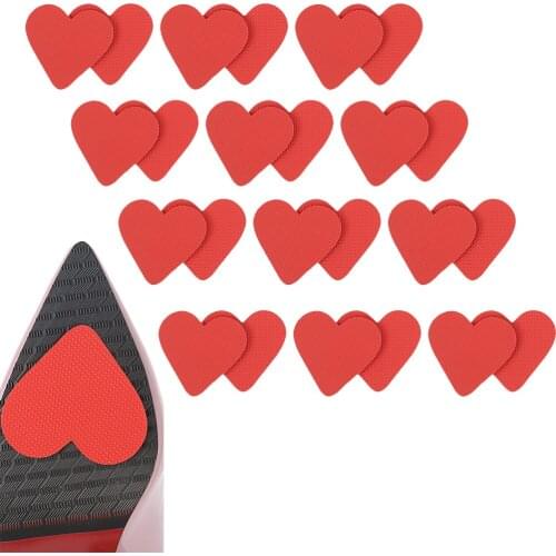 12 Pairs Novelty Heart Shaped Anti Slip Stick on Shoe Grips under Shoe Soles