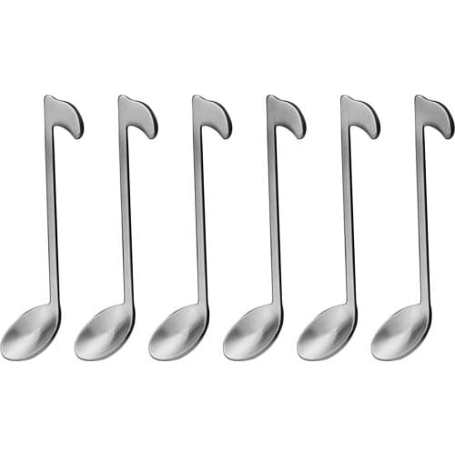 Stainless Steel Originality Coffee Scoop Musical Note Shape Coffee Stir Spoon Eco-Friendly Tableware Kitchen Restaurant Supplies