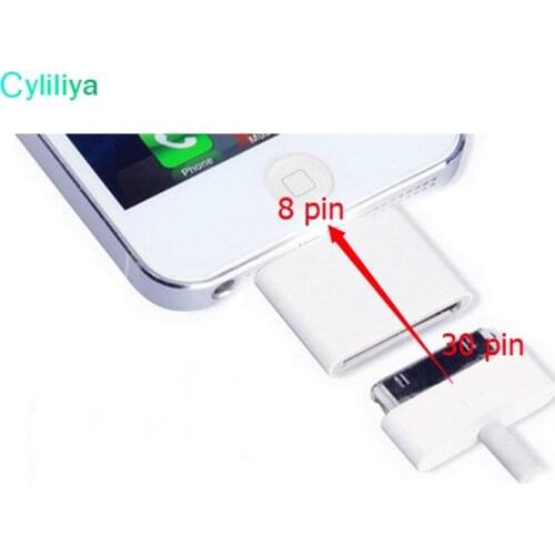 Cyliliya 20Pcs/lot 30 Pin to 8 Pin Adapter for iPhone 5 5S 5C 6 6Plus 7 7plus Support iOS9.3.2 10 10.x.x converter adapter