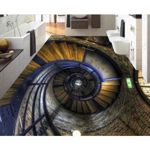 Custom Flooring Wallpaper 3D Shocking stereo floor painting Living Room Bathroom Floor Mural PVC Self-adhesive Wallpaper
