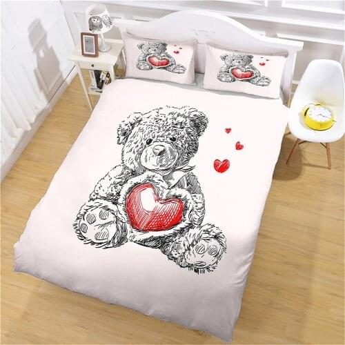 Bedding Set Down Quilt Cover Home Cartoon Cute Animal Print Bedroom Bed Large Bedspread Design Pillow Case Can Be Customized