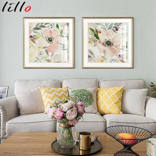 Simple and beautiful light luxury flower decoration painting modern simple pastoral fresh dining room bedroom bedside porch