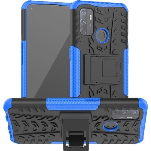 Shockproof Armor Rugged TPU Bumper Coque For OPPO A53 A32 oppoA53 oppoA32 2020 6.5'' Case Fundas PC Shell Stand Cover Housing