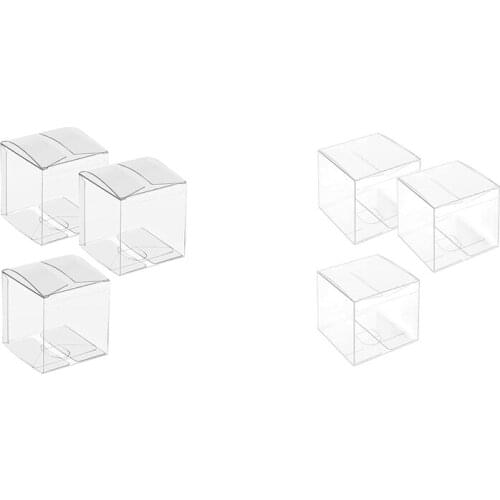 Clear Favor Boxes Plastic Gift Boxes Mini Transparent Candy Cupcake Boxes For Macaron Cookies