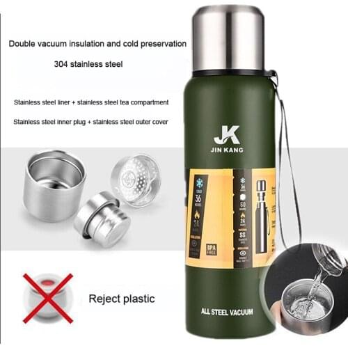 Russian Outdoor Thermos Stainless Steel Large Capacity Portable Vacuum Flask Insulated Tumbler, 500/700/1000/1500ml