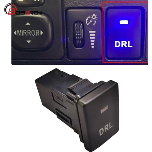 Blue Green Orange Light Car Daytime Running Light Switch DRL Push Button With Connection Wire For Toyota Corolla 2007-2018