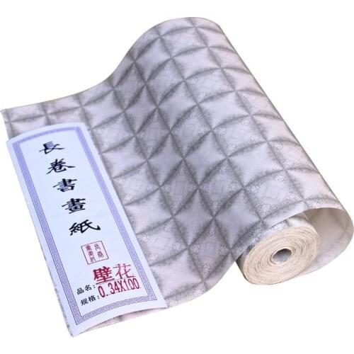 Rolling Half Ripe Xuan Paper Chinese Calligraphy Painting Xuan Paper Chinese Mural Wallpaper Silk Texture Rice Paper with Grids
