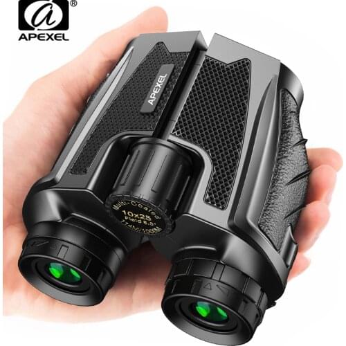 APEXEL HD Telescope 10x25 BAK4 Prism Telescope Binoculars High Powered Zoom 114m/1000m Binocular for Hunting Bird Watching Sport