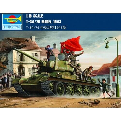 Trumpeter 00903 1/16 T-34 / 76 Model 1943 Soviet Russian WWII Tank Armored Car TH06708-SMT6
