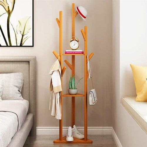 Natural Bamboo Clothes Hanger Stand Clothes Rack Coat Rack Floor Standing Clothes Hanging Shelf Clothes Hanger Racks