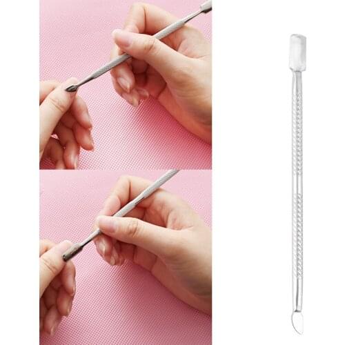 High Quality Stainless Steel Cuticle Nail Pusher Spoon Remover Metal Nail Cleaner Manicure Pedicure Care Tool