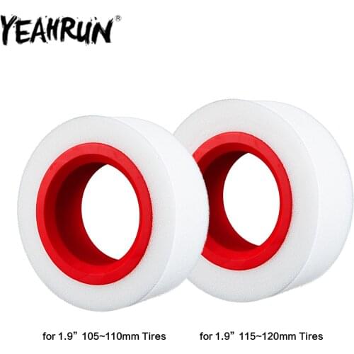 YEAHRUN 4PCS Dual Stage Sponge Foam 105-110mm 115-120mm Fit 1.9" Wheel Tires for 1/10 RC Crawler Axial SCX10 & SCX10 II 90046