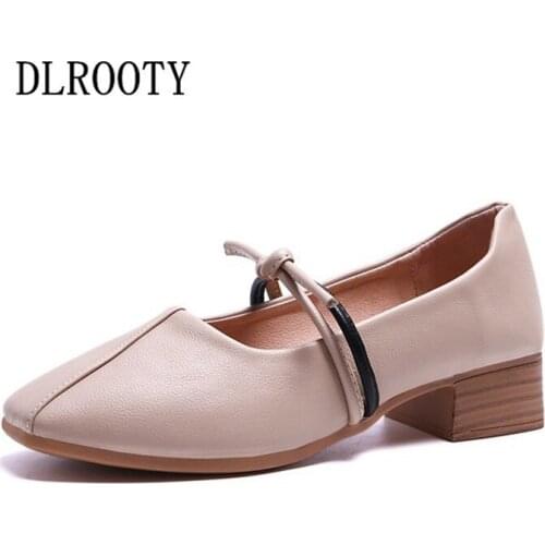 Women Flats Shoes Loafers Shallow Slip On 2018 Autumn Fashion Platform Square Toe Flat Casual Solid Comfortable