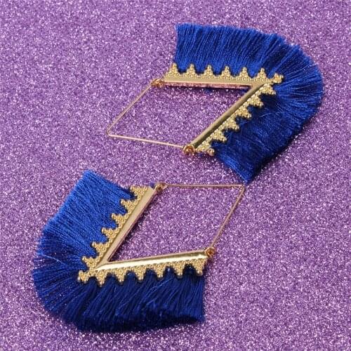 2020 New Tassel Earrings Women Bohemian Retro V Shape Rope Tassel Drop Wedding Party Ethnic Dangle Earrings