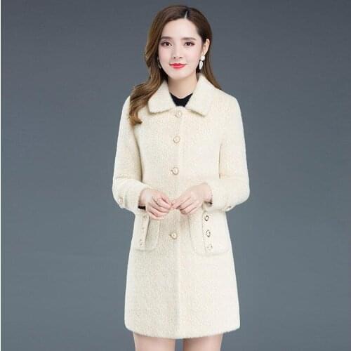 Women Woolen Coat New 2021 Pakra Women Woolen Jacket Spring And Autumn Long Slim Big Pocket Thick Warm Coats Female Jackets