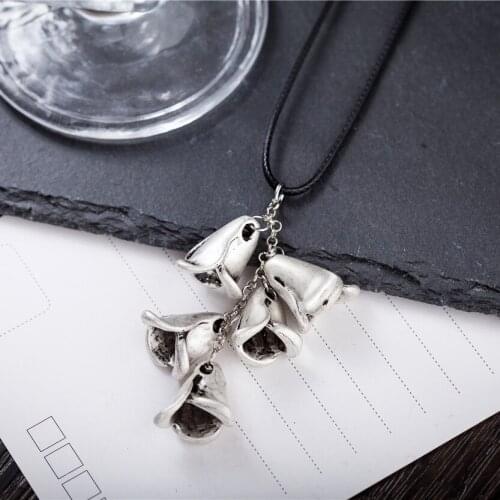 Vintage Plant Jewelry for Women Long Necklace Flower Pendant Chokers necklaces & pendants Suspension Jewellery collar Alloy 2021