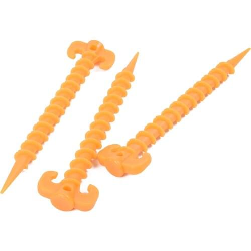 10 Pcs Plastic Ground Nail Hook Nail Holder Outdoor Camping Travel Beach Tent Spiral Studs Kit Pin Screw Anchor Tent Accessories