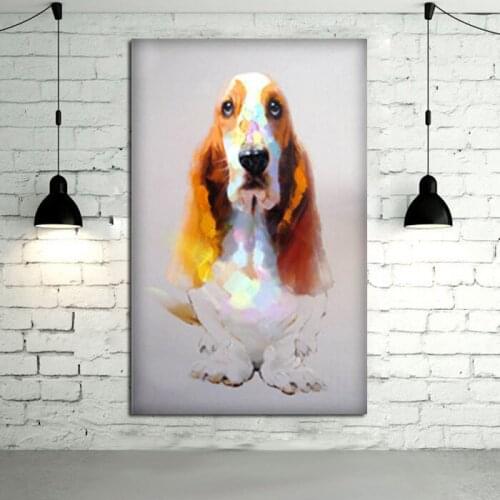 100%Handpainted Art Canvas Painting Animal Oil Painting Wall Art Abstract Lovely Dog Wall Picture Home Decor Canvas Artwork