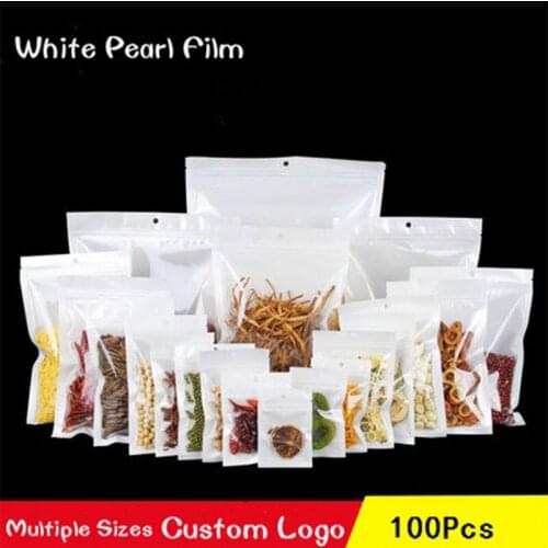 100pcs Thickness 16 Wires Packaging Sealed Bags Parts Jewelry Data Line Bag Zip Lock Self Sealing Pearlescent Film Ziplock Bags