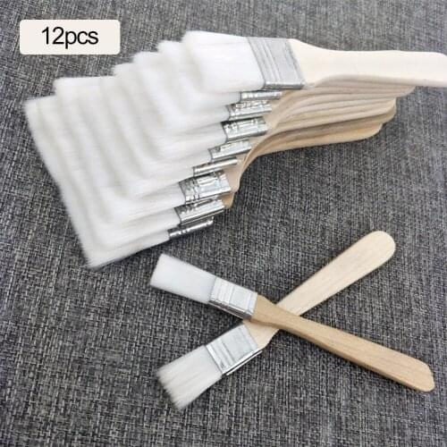 12pcs/set White Nylon Paint Brush Different Size Wooden Handle Watercolor Brushes For Artist Acrylic Oil Painting Art Supplies