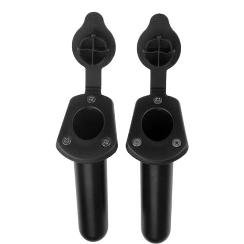 2 Pcs Nylon Fishing Tackle Accessories Tool Flush Mount 30 Degree Angle Head Fishing Rod Stand With Cap Cover For Kayak Boats