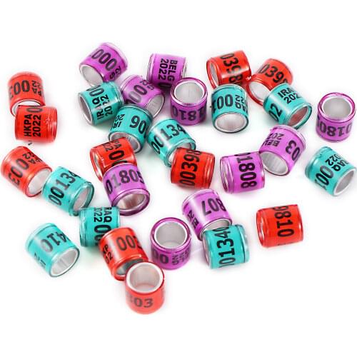 2021 Pigeon Foot Ring Multicolor Pigeon Foot Ring With Word Earrings Quality Durable Bird Ring Racing Bird Tools 1000 Pcs