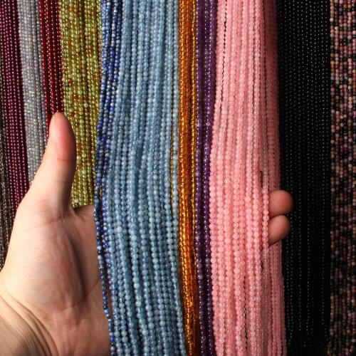 3 mm Natural Labradorite Green Garnet Round Stone Beads Drilled Polished AA Grade Aquamarine Strand Bead For DIY Making Jewelry