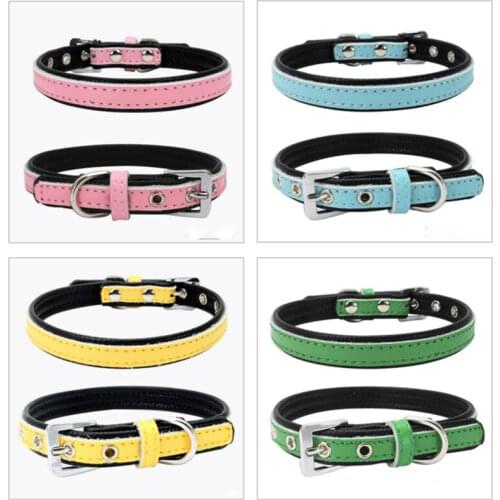 36pcs/lot Cute Pets Adjustable PU Leather Dog Collars Puppy Pet Collars Necklace Collar Dogs Cat collars