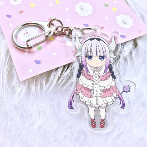 Kobayashi San Chi No Maid Dragon Acrylic Keychain Cartoon Figure Acrylic Cute Cosplay Pendant Keyring Collection Gifts