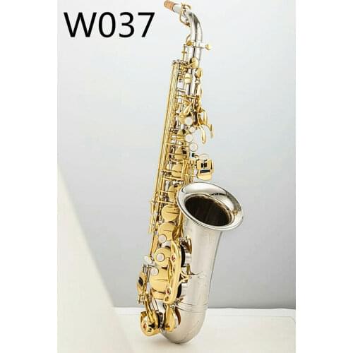 Brand NEW Sax WO37 Alto Saxophone Nickel Plated Gold Key Professional Super Play Sax Mouthpiece With Case