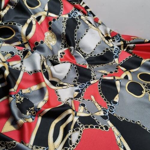 Evening Dress Satin Retro Chain palace style Fabric Crepe satin Soft DIY Sewing Craft Glossy Pajamas Fabric
