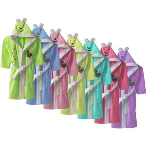 Bathrobes For Children Boys Girls Baby Cotton Bath Robe MultiColor Sleepwear Nightgown Turkish Made Kids Sleepwear Pyjamas Towel