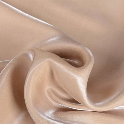 CF480 1m Changeable Light Khaki Tencel Cotton Fabric Imported Coloured Glaze Summer Silk Satin Fashion Women Dress Skirt Fabrics